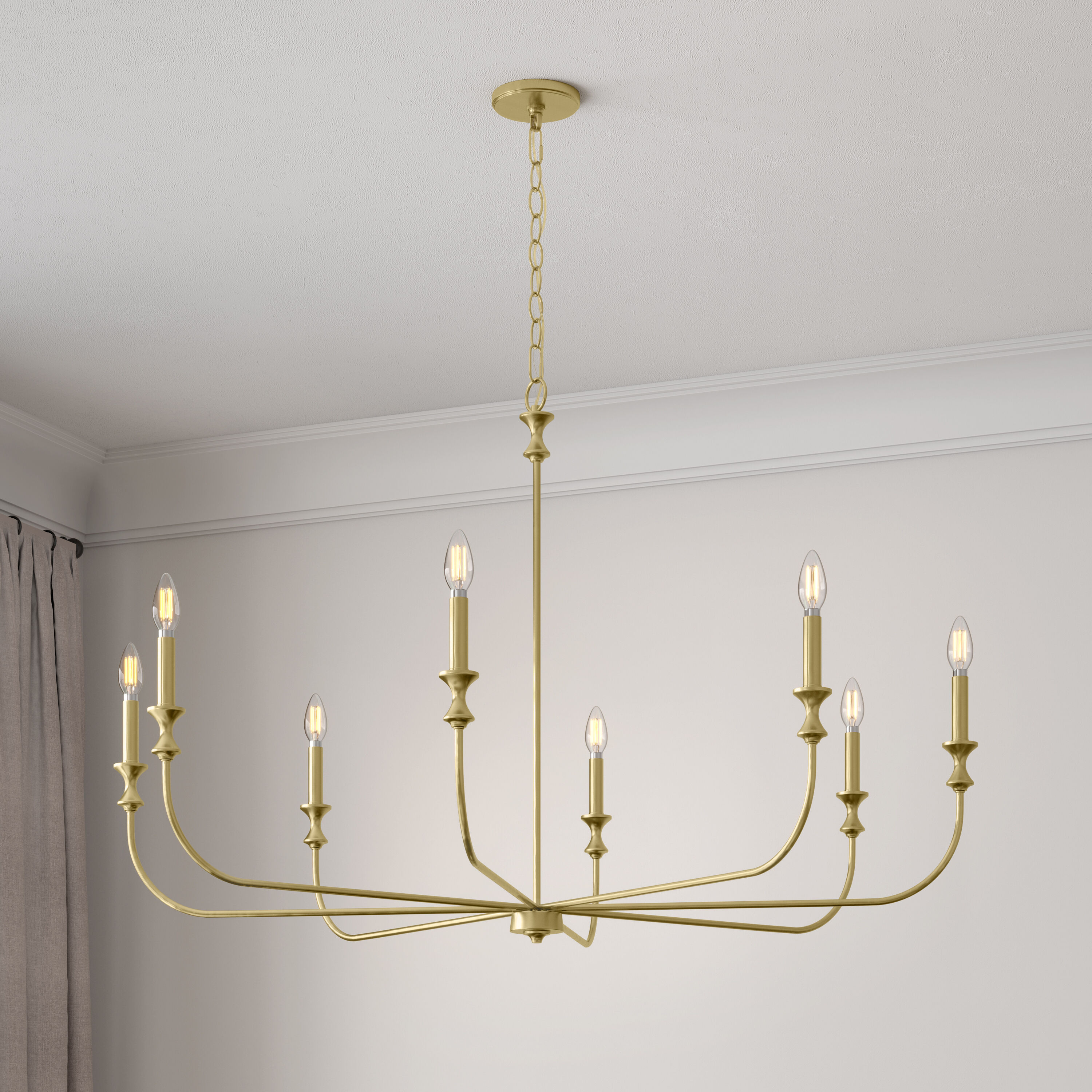 Savanne 8 Light 47.5 inch Vintage Brass Chandelier Ceiling Light